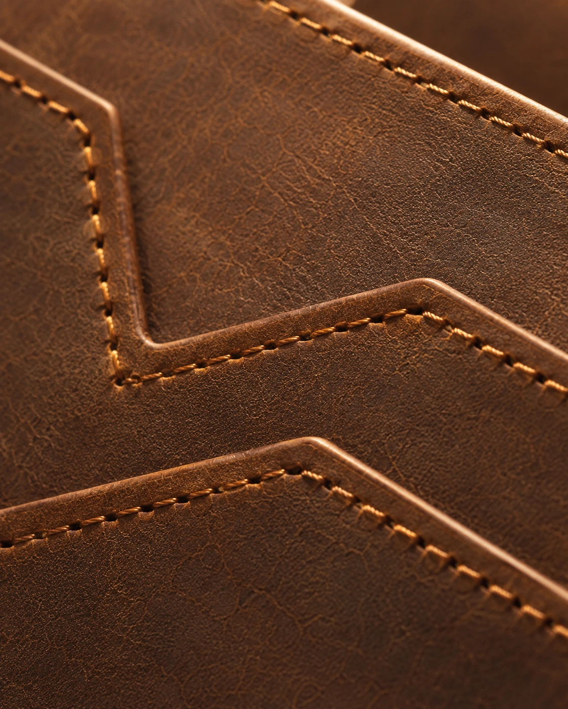 Vintage Genuine Leather Card Wallet | V-Cut Style - Gambar 5