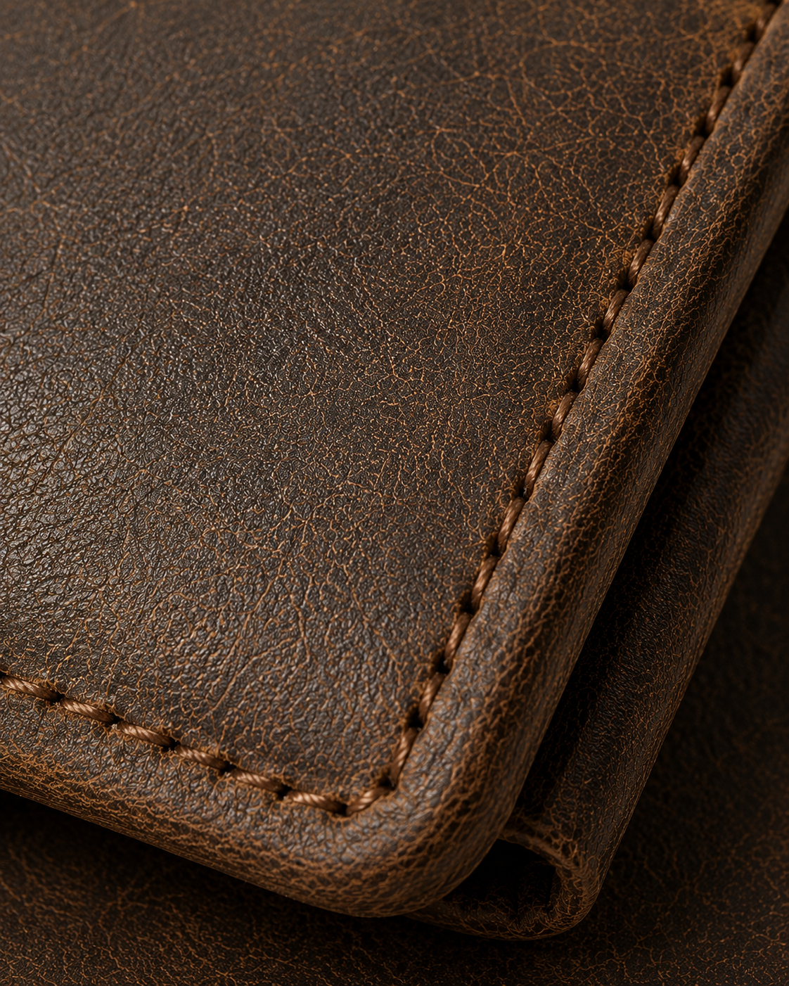 Genuine Leather Card Wallet Crazy Horse - Gambar 5