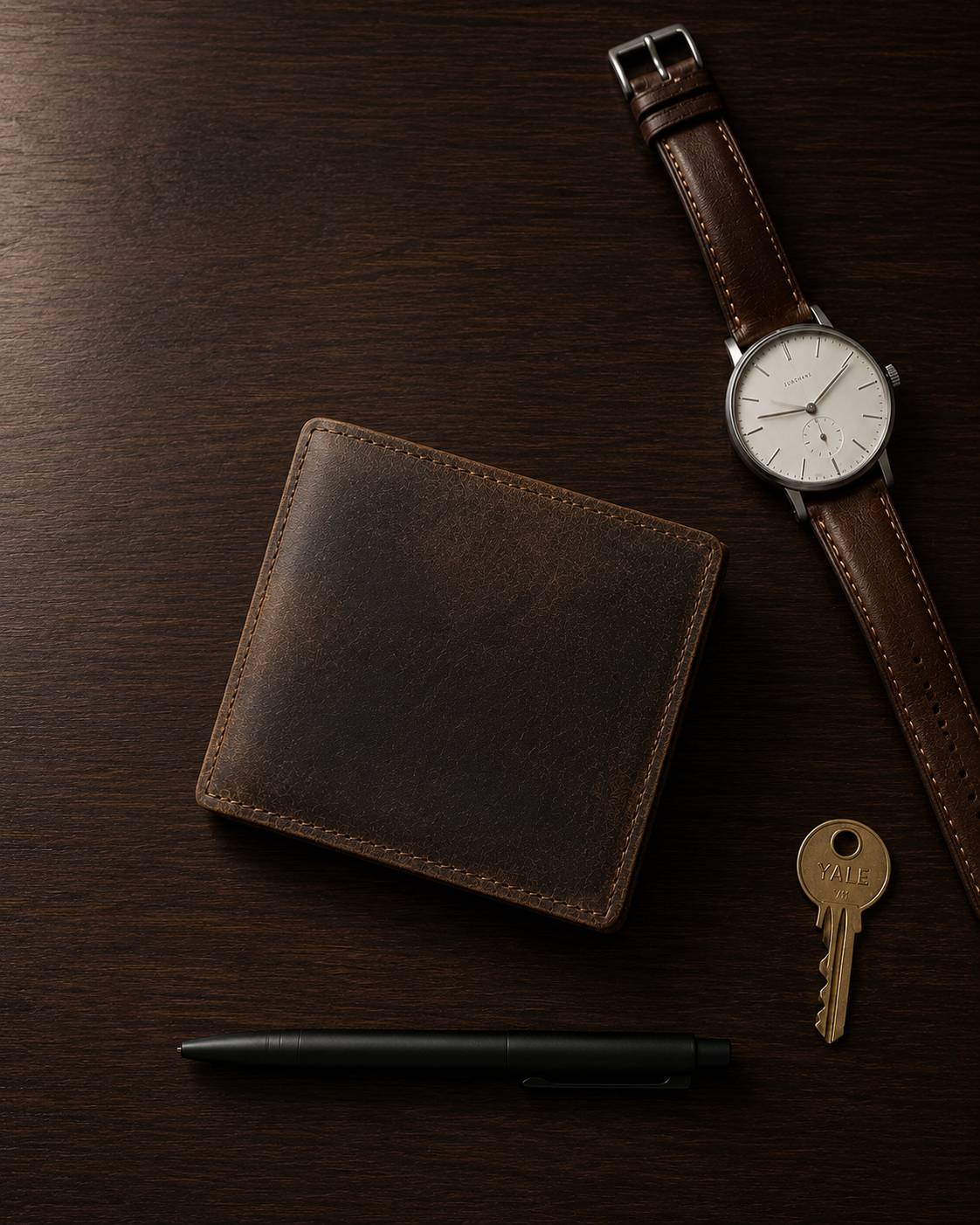 Genuine Leather Card Wallet Crazy Horse - Gambar 6