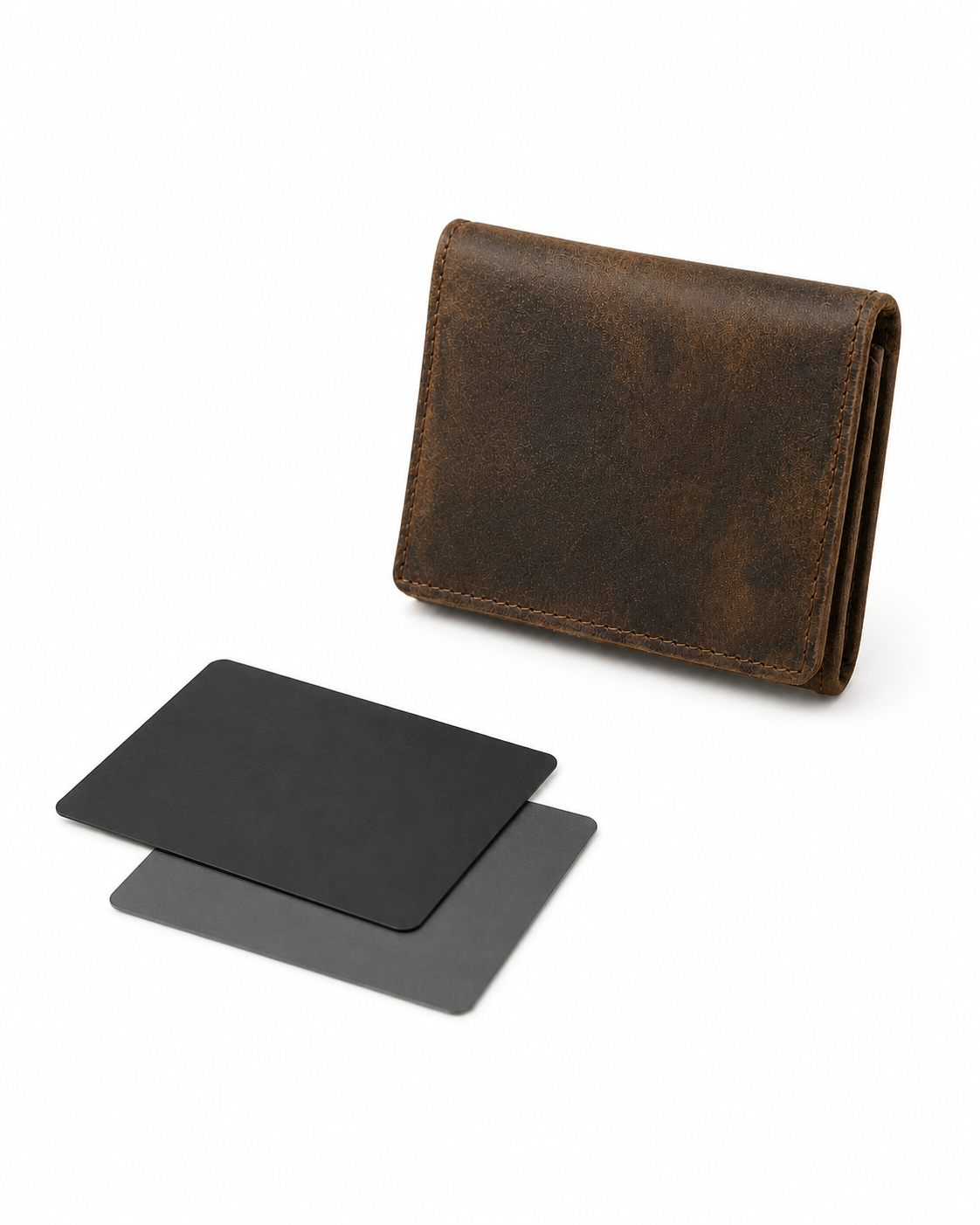 Genuine Leather Card Wallet Crazy Horse - Gambar 4