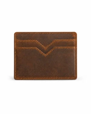 Vintage Genuine Leather Card Wallet | V-Cut Style