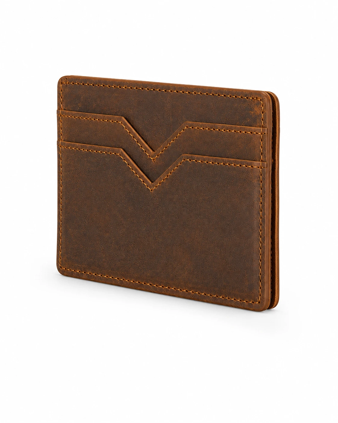 Vintage Genuine Leather Card Wallet | V-Cut Style - Gambar 7
