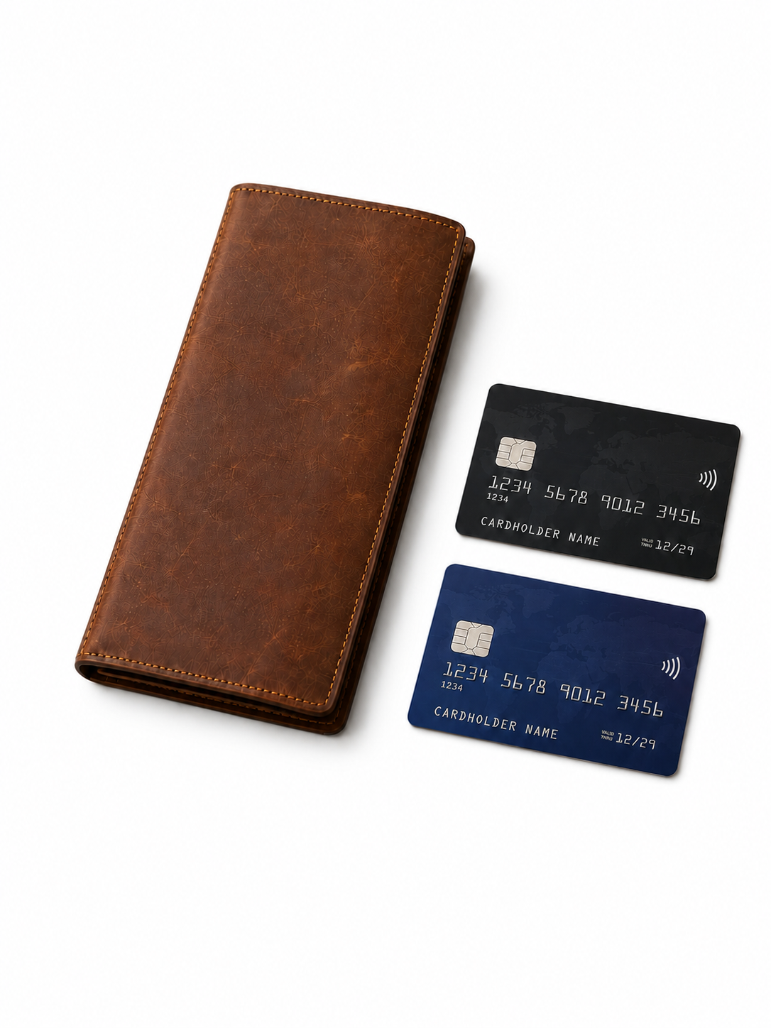 Men's Genuine Crazy Horse Leather Long Bifold Wallet | Garut Handcrafted - Gambar 3